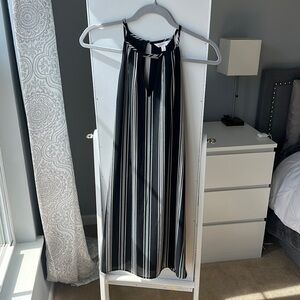 Black and white striped dress